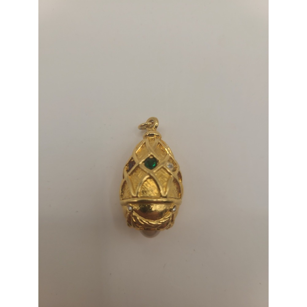 Joan Rivers Jewelled Easter Egg Russian Pendant 1.25"